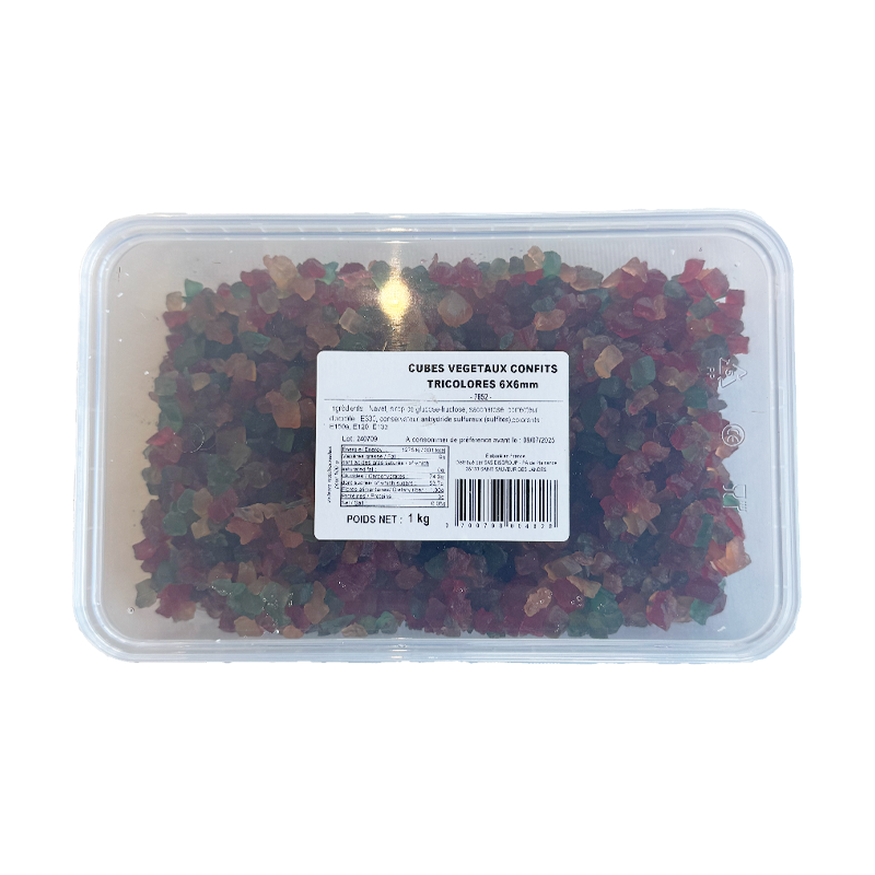 Cubes de fruits confits