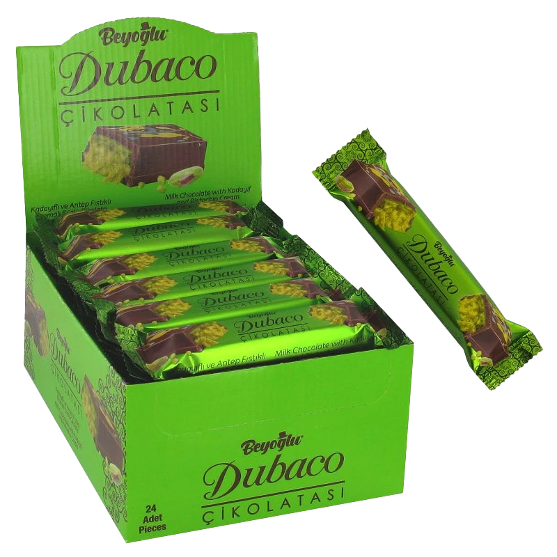 Barre de chocolat Dubaï, délicieuse tablette chocolatée pour une pause gourmande.