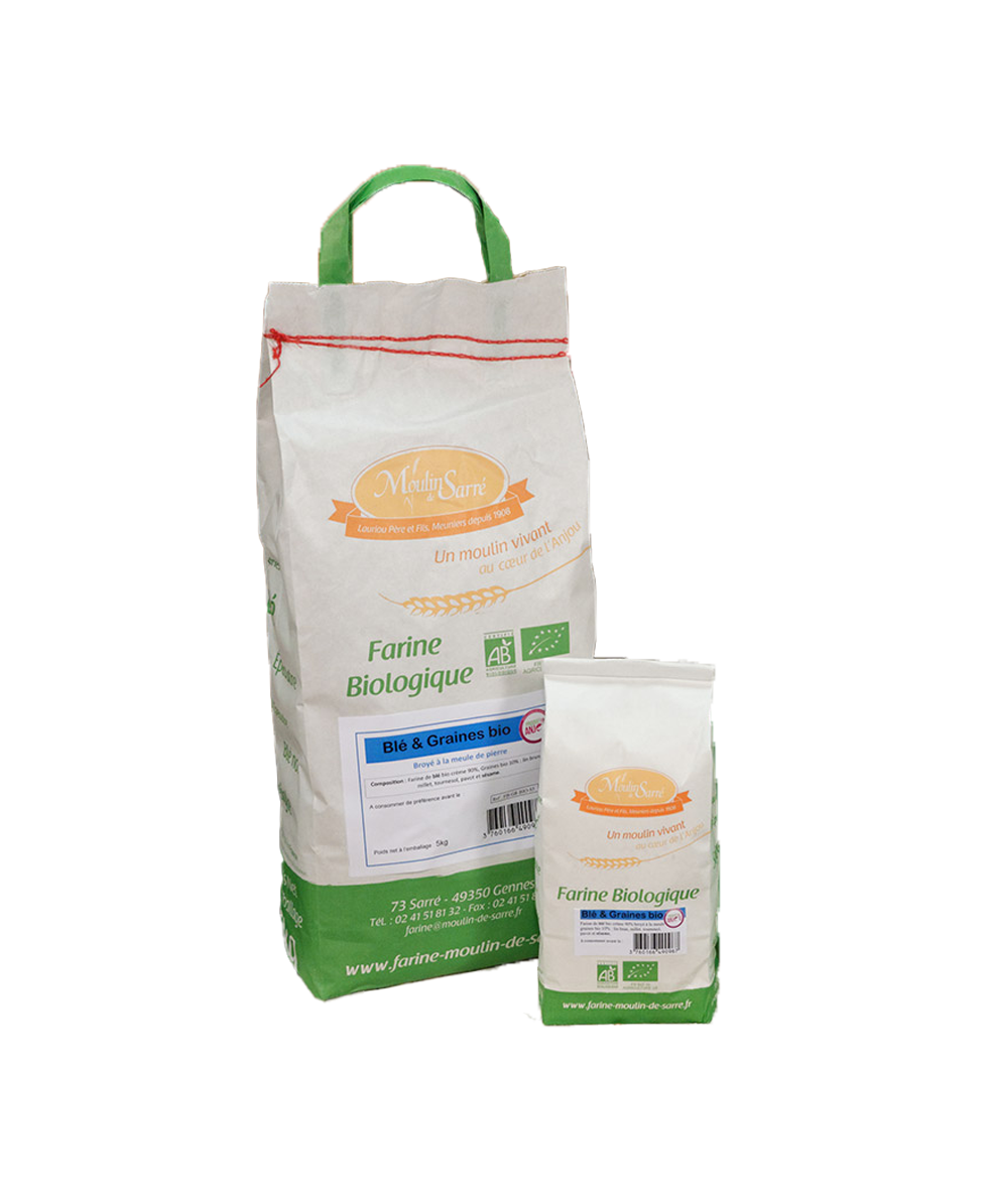 Farine de blé et graines BIO