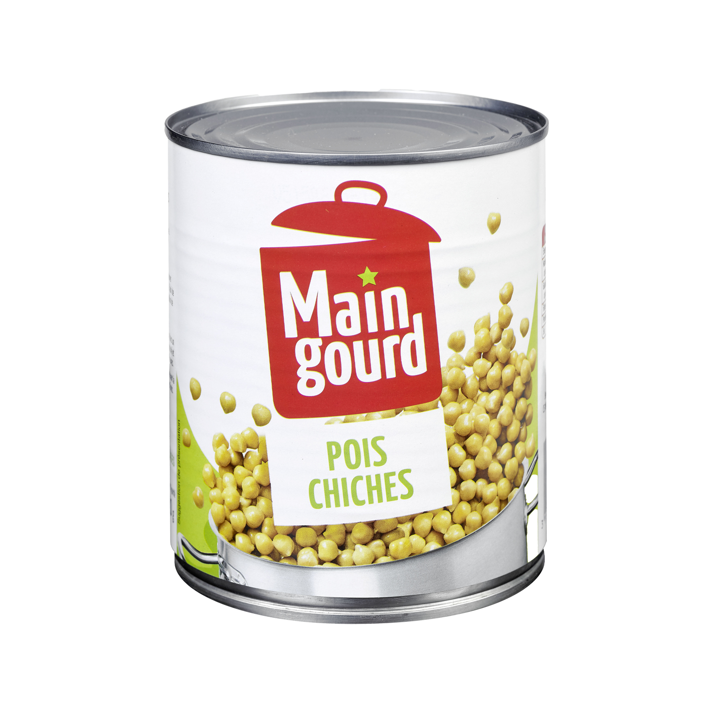 Pois chiches en conserve, légumineuses riches en protéines pour salades, houmous et plats cuisinés.
