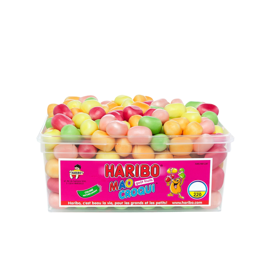 Bonbons Haribo Mao Croqui, bonbons acidulés et croquants pour les amateurs de saveurs intenses.