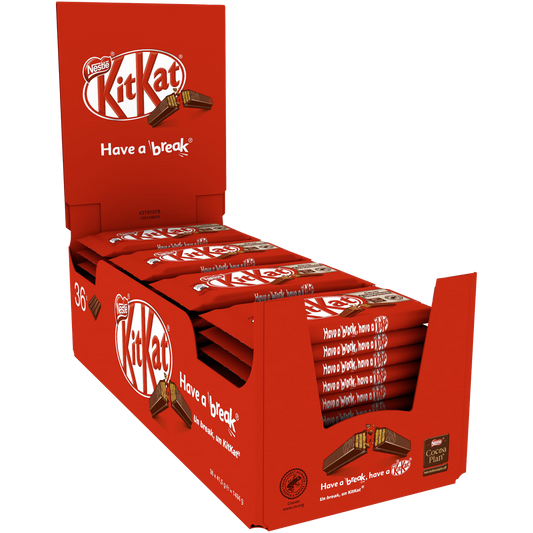 Barre KitKat 40g, gaufrette croustillante enrobée de chocolat au lait.