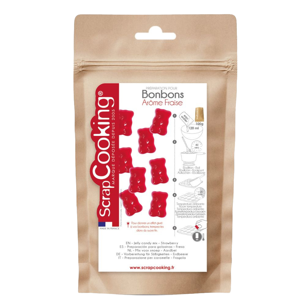 Préparation bonbon à la fraise