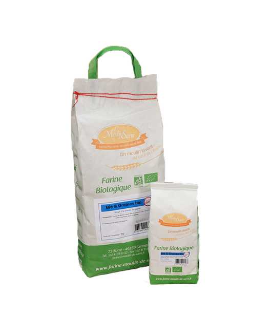 Farine de blé et graines BIO