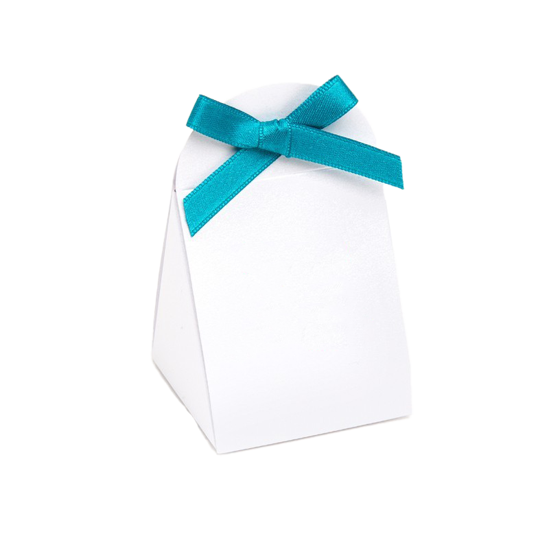 Pochette Iris de couleur blanche, pour dragées et petits cadeaux, pratique et raffinée.