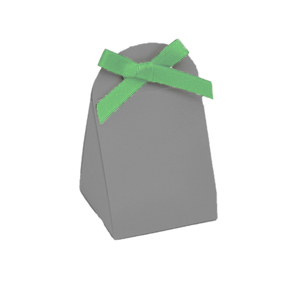 Pochette Iris de couleur gris, pour dragées et petits cadeaux, pratique et raffinée.
